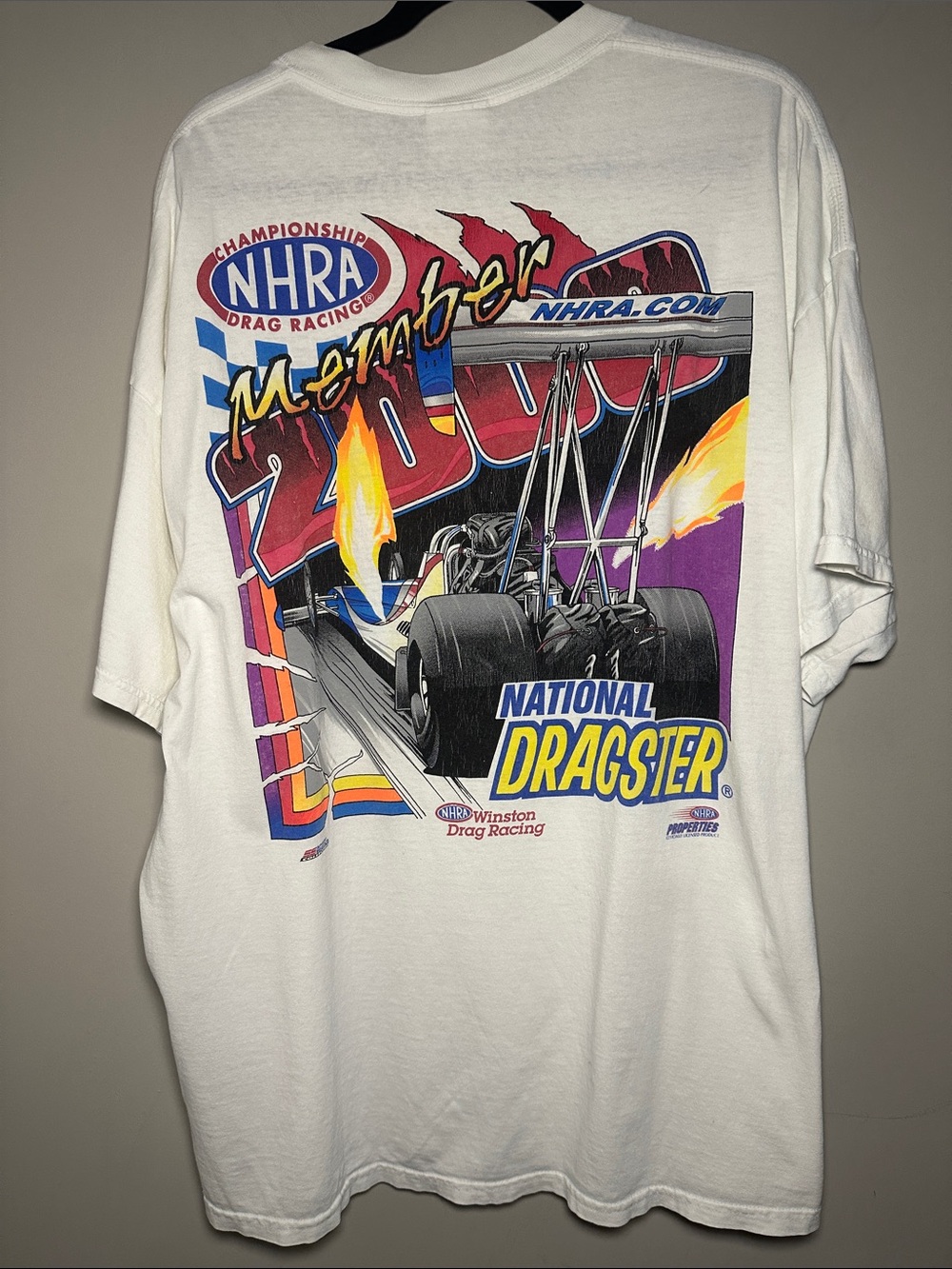 Members 2000 National Dragster White racing T-Shirt